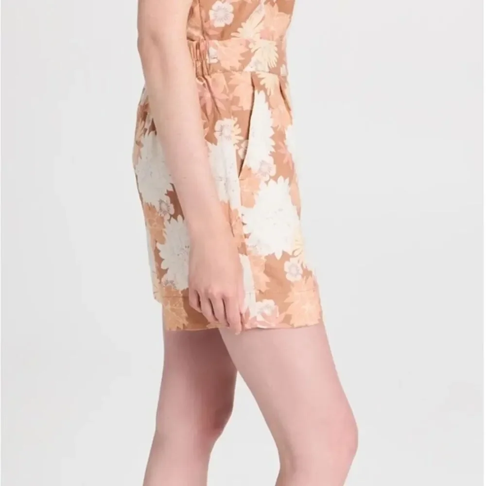 Faherty Sands Linen Shorts Floral Neutral  - Size M - Picture 3 of 5